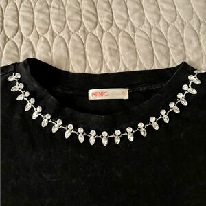 Intempo Black Embellished Women's Top